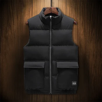 

Autumn and winter new men's stand-up collar cotton vest trend fat handsome jacket plus fat plus size cotton shoulder 8xl