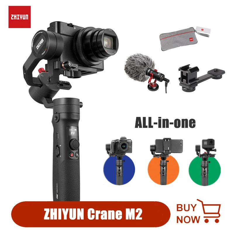 ZHIYUN Crane M2 видео Vlog разных цветов с шарнирным соединением для смартфона смартфонов