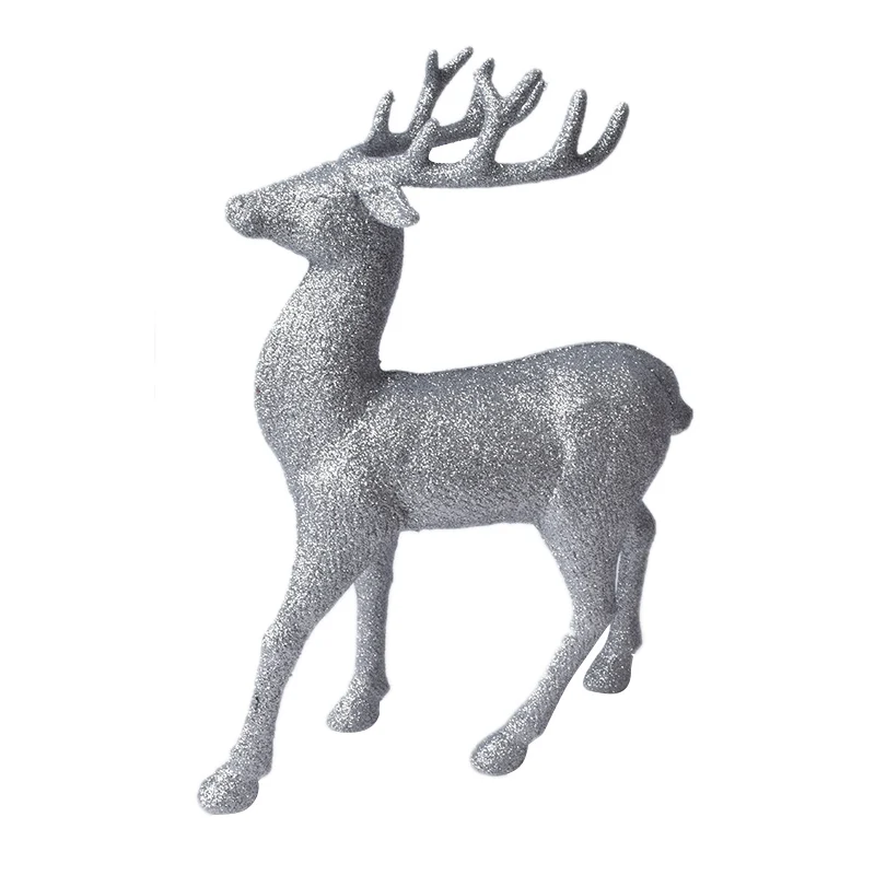 scene layout Christmas window decoration decoration plastic glitter Christmas deer ornaments home decoration props