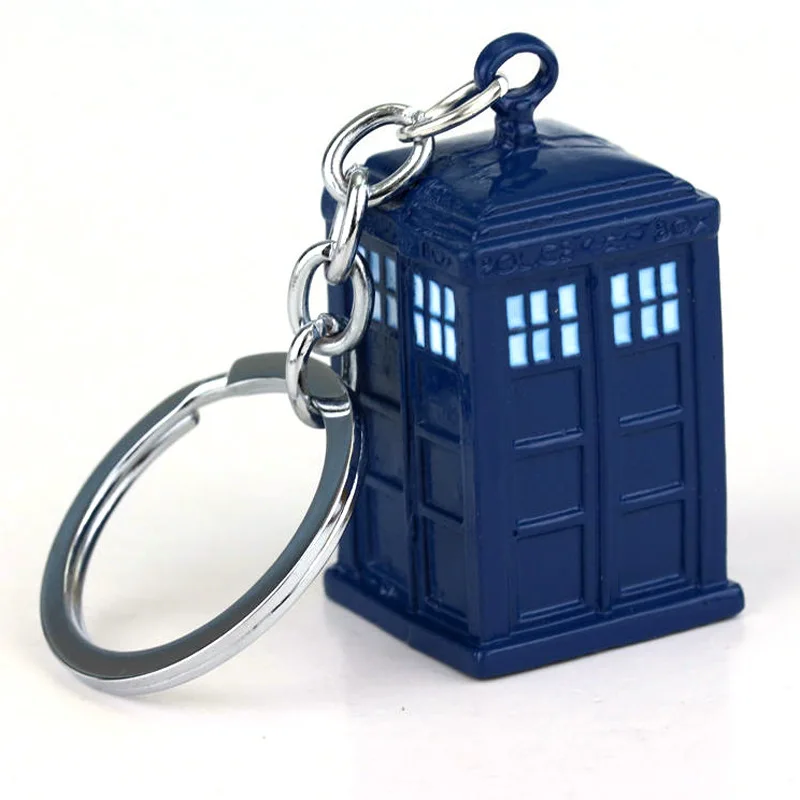 

Doctor Who Blue Dalek Tardis Police Box Keychain Keyring Movie Jewelry Dr Who Men Key Chain Chaveiro Women Men Gift