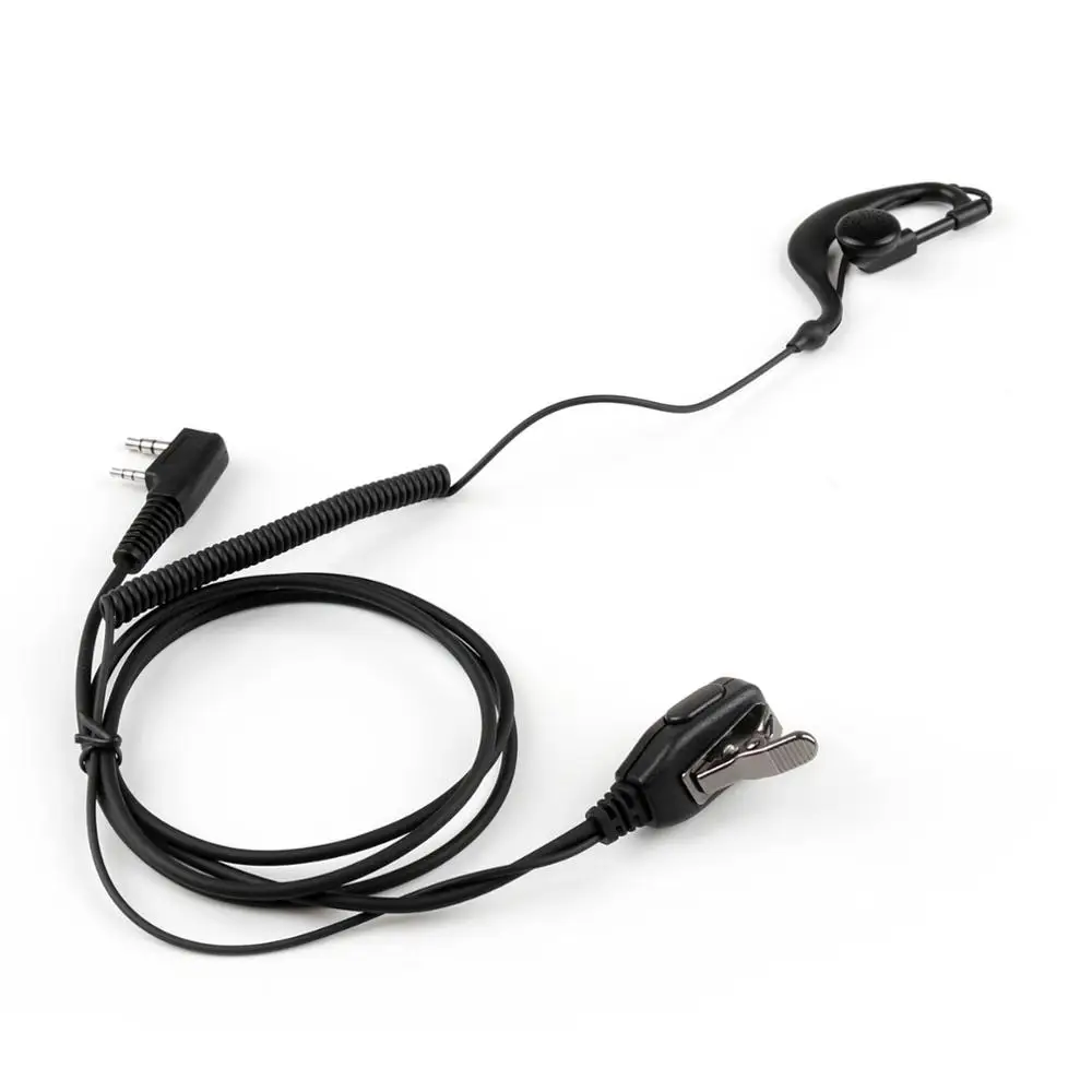 2Pin G-Форма крючком гарнитура наушники с микрофоном для Baofeng UV5R для Kenwood для YTY для QUANSHENG TG-K4AT TG-2AT TG-45AT TG-42AT