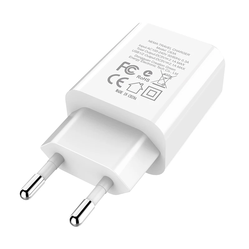 HOCO C63A 21 шт./лот 5 в 2.1A USB зарядное устройство для iPhone 11 Xs Max ЕС вилка настенное зарядное устройство адаптер для samsung Xiaomi huawei