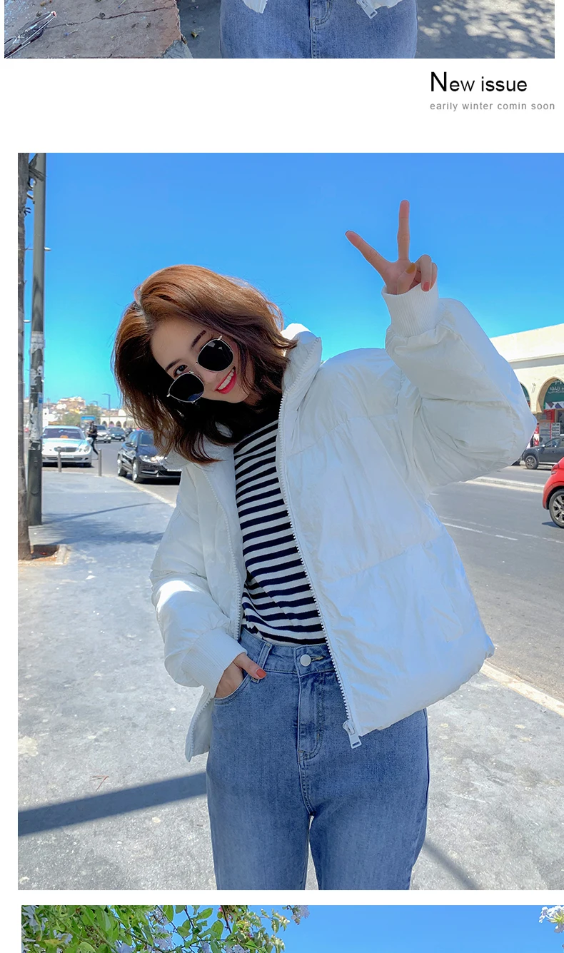 Women's Down Jacket Warm Bread Coats Loose Oversize Soild Cotton Padded Jacket Wadded Jackets Winter Female Casual Parka