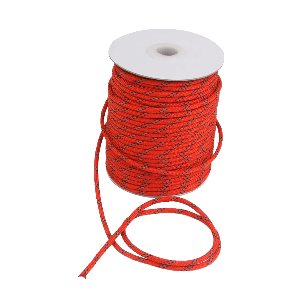

Fluorescent Reflective Guy Line Tent Canopy Outdoor Camping Home Clothesline Rope 50M Red