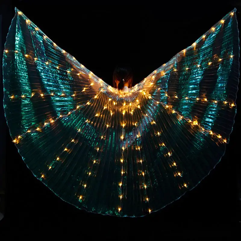 

7 Colors LED Luminous Dance Wings Transform Wings Dance Performance Props Belly Dance 360 Degrees Wings