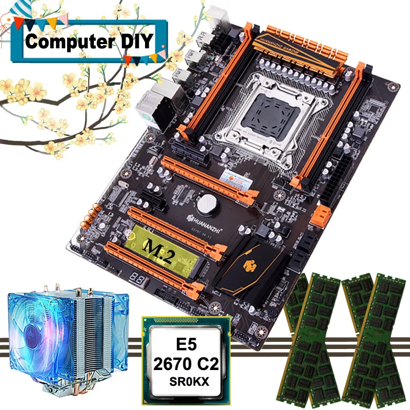 Материнская плата HUANANZHI X79 LGA2011 M.2 с ЦП Xeon E5 2670 C2 с кулером ОЗУ 16 Гб (4*4G) RECC Материнская плата HUANANZHI X79 LGA2011 M.2 с ЦП Xeon E5 2670 C2 с кулером ОЗУ 16 Гб (4*4G) RECC