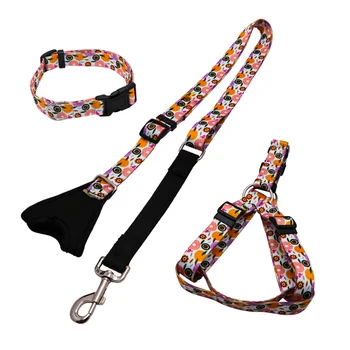 

New Style Dog Pulling Rope Chest Collar Three-Piece Dog Leash Buffer Retractable Reflective Traction Belt