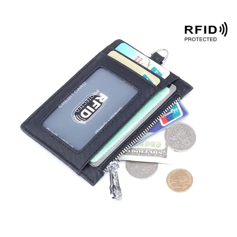 Натуральная кожа автобус ID держатель для карт чехол RFID Блокировка значок шейный ремень ремешок F42A