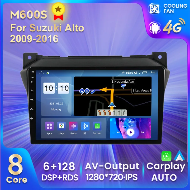 MEKEDE 8 Core 6 + 128G 4G LTE Автомобильный GPS-навигатор DVD мультимедийный плеер для Suzuki alto 2009