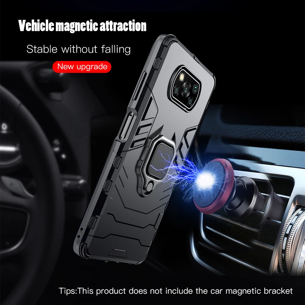 KEYSION Shockproof Case with Ring Stand and Phone Back Cover