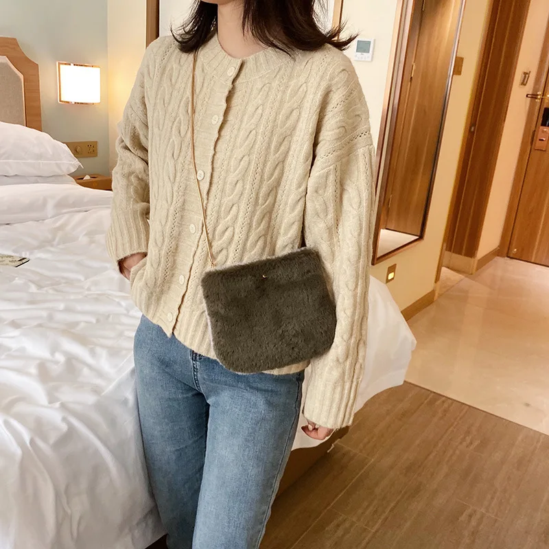 

Winter Bag WOMEN'S Bag New Style 2019 Autumn And Winter Maomao Bag Chain Shoulder Bag Western Style Versatile MORI Series Should