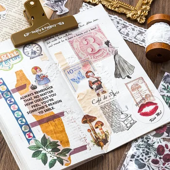 

Mohamm 80Pcs Old Time Reproduction Creative Hand Account Note Holiday Gift Decoration Scrapbooking Stationary School Supplies