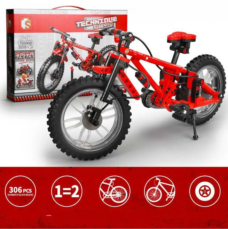 Semper 2 In 1 Building Block Science Technology Mechanical Engineering City Bike 703302 Fit legoing  duplo  Brick Toy for Kids