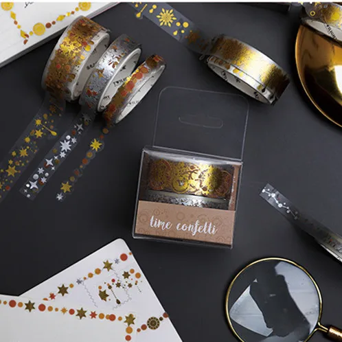 3 шт./лот васи лента набор звезд Снежинка клейкая маскирующая Васи Лента