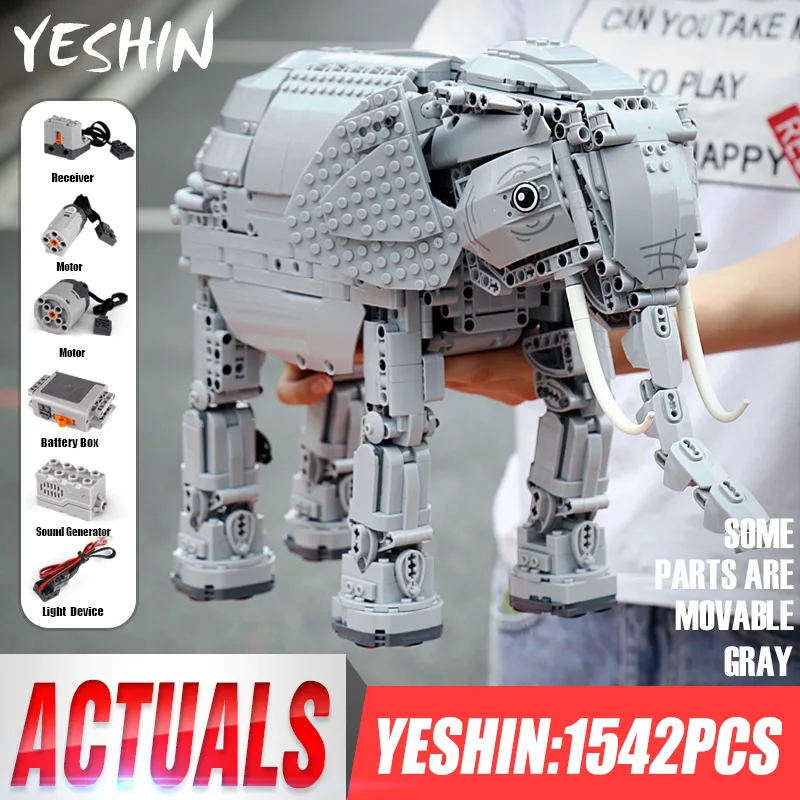 DHL Yeshin 7107 Звездный план игрушки пульт дистанционного управления слон набор строительных блоков Кирпичи электрические наборы 05051 Детский Рождественский подарок