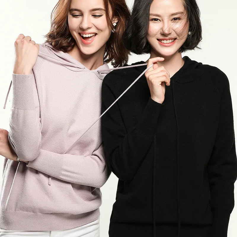 

Woman Herfst Winter Kashmir Hooded Sweater Trui Soft -fried Jumpers femme tops