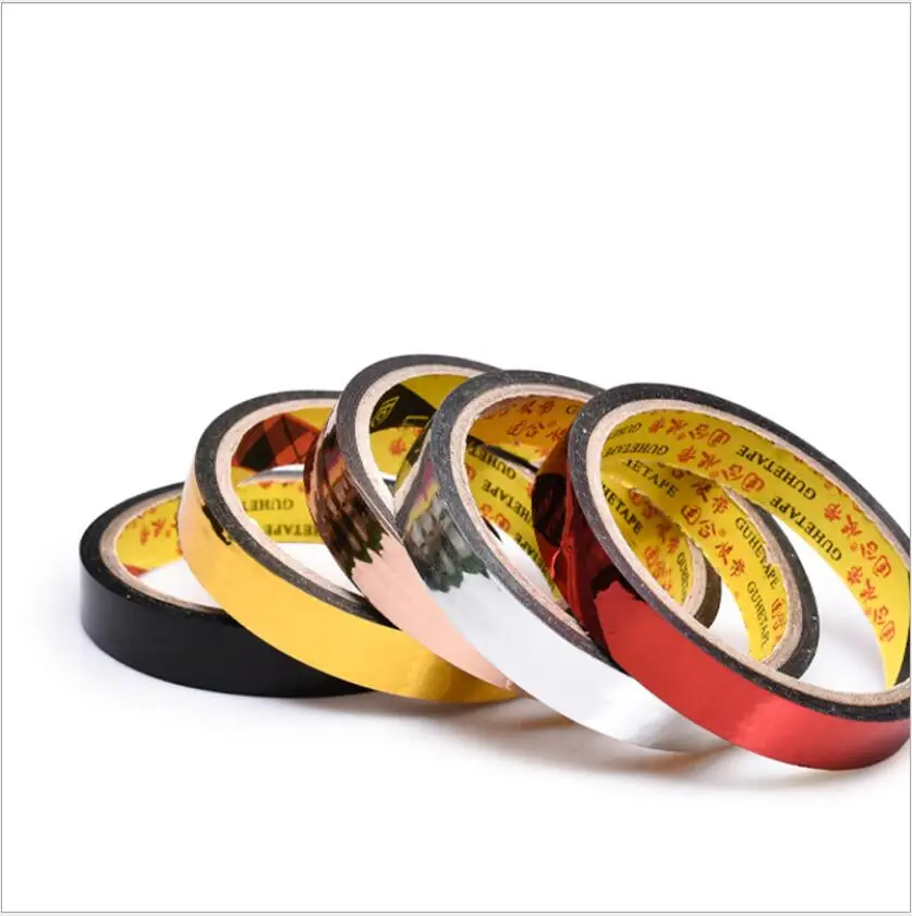 3PCS 30M/Roll Foil BOPP Adhesive Tapes Masking Tape Gold/Silver/Red/Black/Bronze Foil Home Carpet Tape 5mm/8mm/10mm