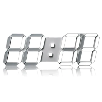 

Large Modern Design Digital Led Skeleton Wall Clock Timer 24/12 3D