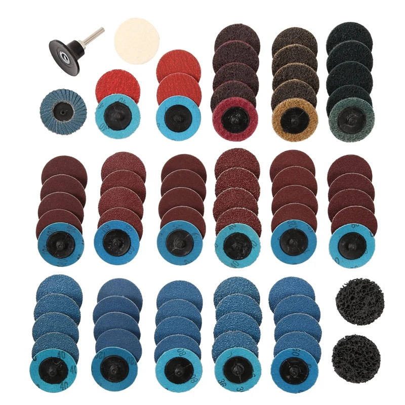 80Pcs Sanding Discs Set 2 Inch Roloc Quick Change Discs with 1/4 Inch Holder for Die Grinder Surface Strip Grind Polish|Sanding Discs| - AliExpress