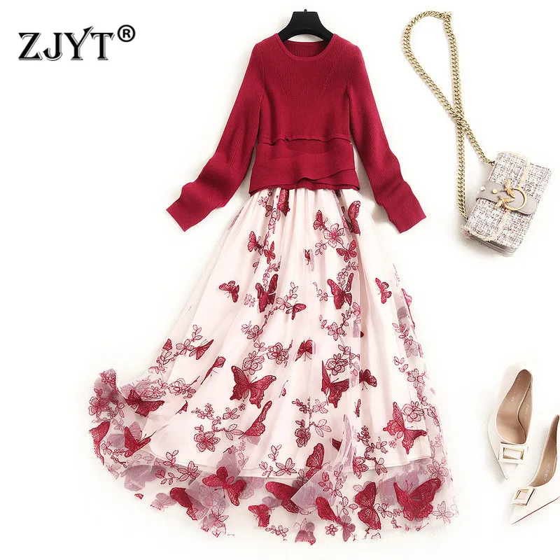 Fashion Long Sleeve Knitted Patchwork Butterfly