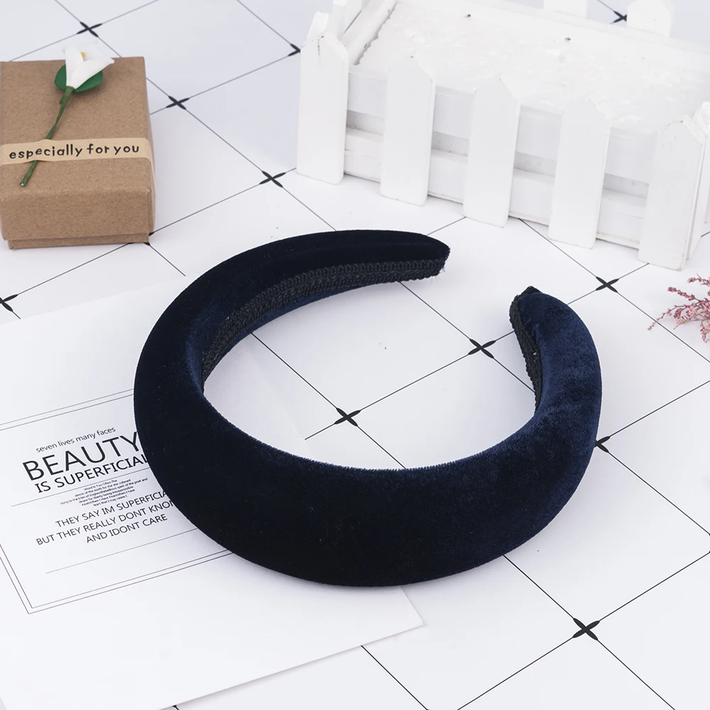Nova Moda Estilo Ocidental Solidos Cores Engrossar Acolchoado Cabeca Aro Turbante Mulheres повязки для волос Meninas Acessorios головные уборы