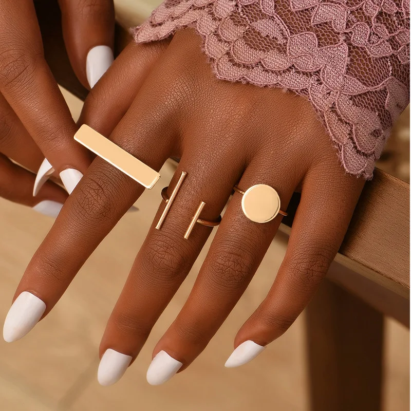 Women Ring Set Bohemian Fashion Jewelry Matching Rings Couple Gift