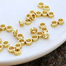 

18K gold color batch flower set bead ring outer diameter 6mm bead accessories DIY manual accessories