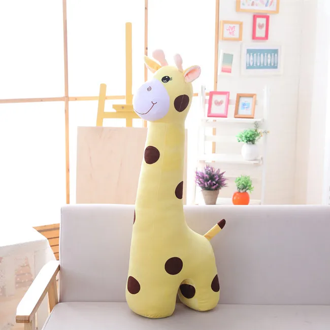 1pc 90cm Cute Large Lovely Giraffe Plush Toys for Children Stuffed Animal Dolls Soft Simulation Giraffe Doll Birthday Gift - Цвет: yellow