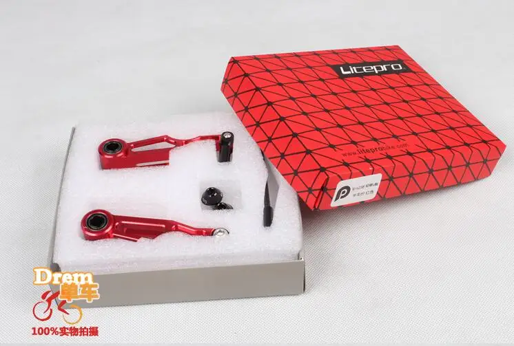 Litepro складной велосипед V тормозная ручка 412 CNC алюминиевый сплав Сверхлегкий Длинный рычаг Длинная нога V Тормозной зажим модифицированные тормоза - Цвет: 108mm red
