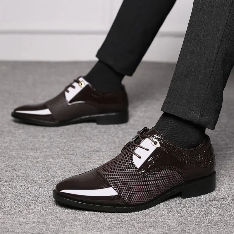 Men Formal Slip On Shoes Pu Leather Flat Shoes sapato social masculino Male Business ghj7