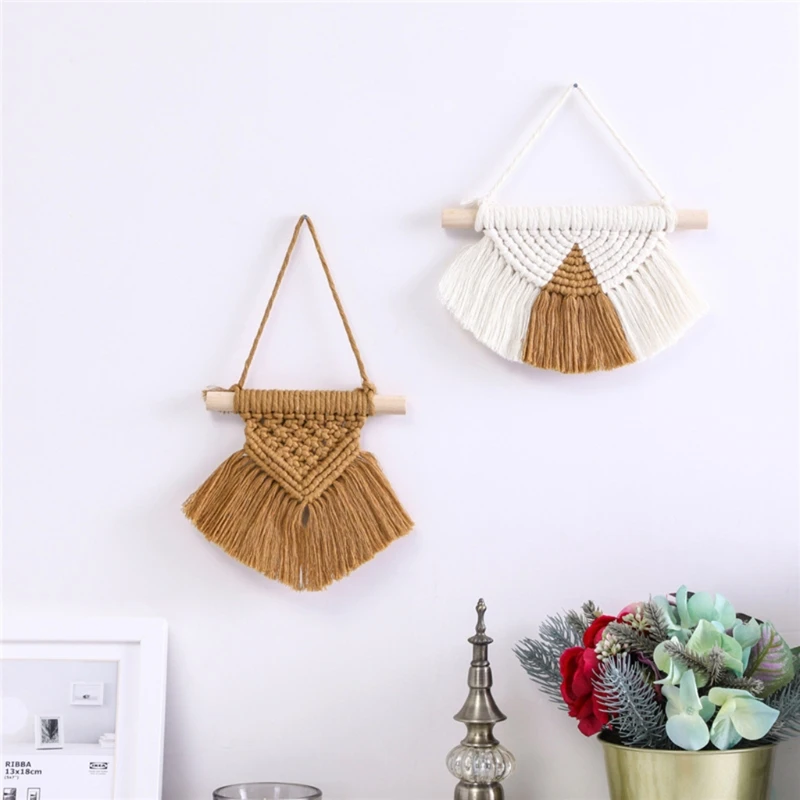 Nordic Baby Cotton Tassels Wall Hanging Toy Handmade Macrame Home Decor Retro Handcrafted Pendent Girls Kids Chilren Room Decor rainbow wall hanging decor