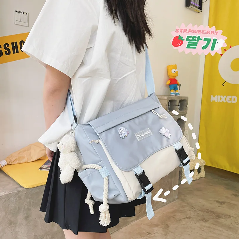 

Повседневная Большая Сумка Ulzzang, женские школьные ранцы для девочек-подростков, сумка-мессенджер, сумка через плечо, женские сумки через плечо, женская сумка