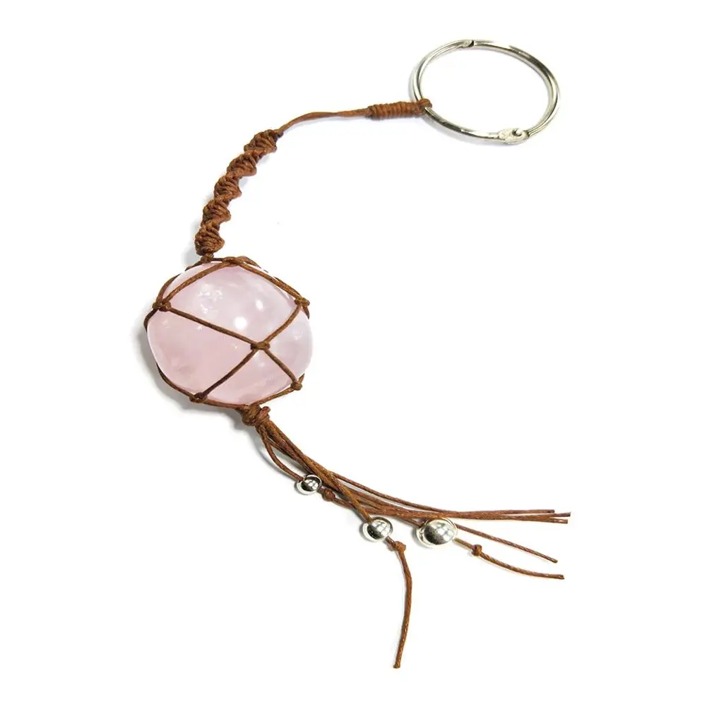 Natural Quartz Crystal Stone Blue-green Fluorite Treatment Stone Fluorite Ornament Fluorite Pendant With Hand-woven Braided Rope