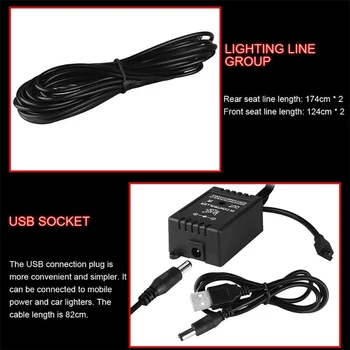 

USB Atmosphere light Car Lamp Star Sound Control Seat Ambient Decoration Multi Colors