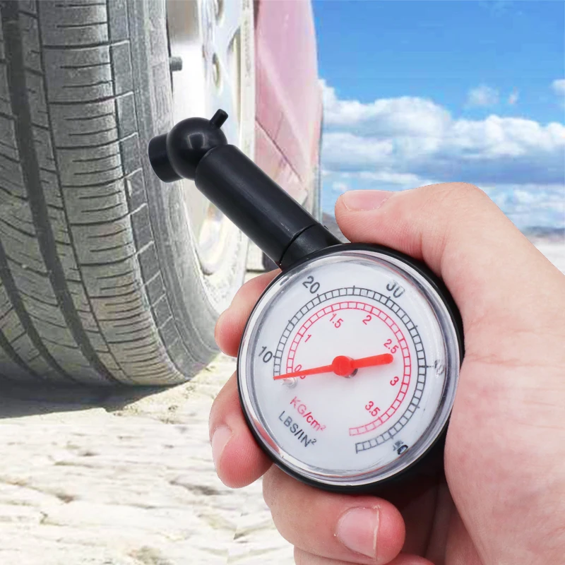 Manómetro de presión de neumáticos de coche, medidor de Dial para motocicleta, camión y bicicleta, herramienta de medición de neumáticos