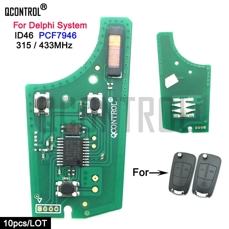QCONTROLCarRemoteKeyCircuitBoardforOpelVauxhall433MHzVectraC