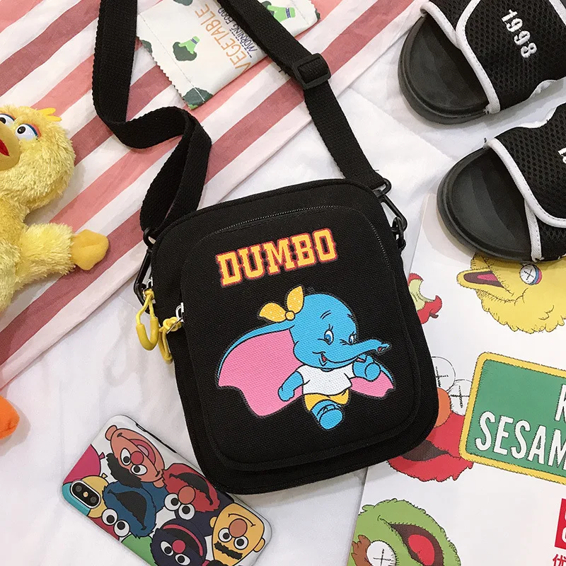 Дисней Дамбо Холст мультфильм леди сумка Женская мода Сумочка подарок хранения косметичка кошелек хозяйственная сумка на плечо