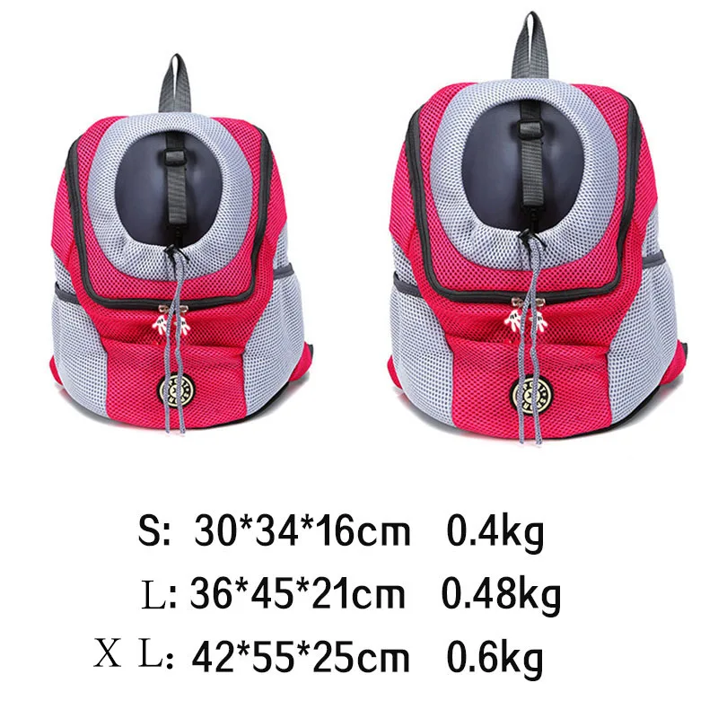 Outdoor Breathable Dog Carrier Backpack Double Shoulder Portable Front Mesh Travel Pet Bags for Cat Small Medium Dogs 6