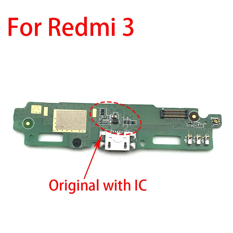 Для Xiaomi Redmi 3 3S 4X зарядная док-станция порт USB зарядное устройство разъем PCB микрофон микрофонная плата гибкий ленточный кабель - Цвет: Redmi 3 Original