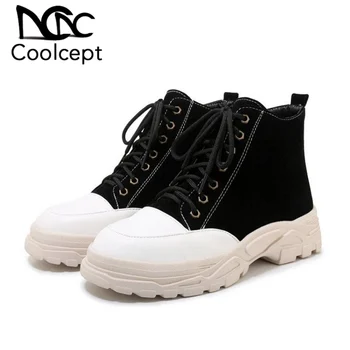 

Coolcept Small Size 29-43 Winter Warm Ankle Boots Keep Warm Round Toe Thick Sole Snow Shoes Woman Casual Fashion Botas Footwear