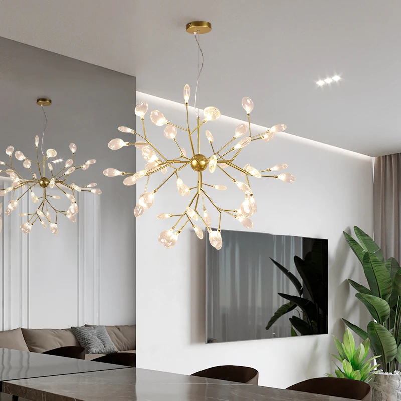 Pohon Daun Chandelier Hitam dan Rose 