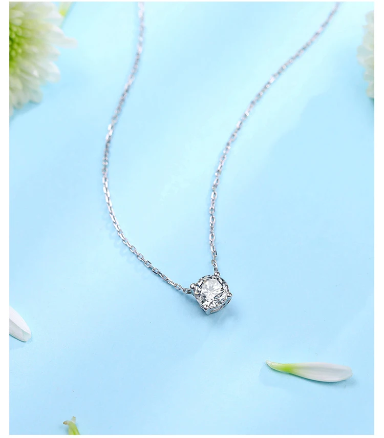 ZOCAI Алмазное ожерелье натуральный Сертифицированный 0.10ct H/SI АЛМАЗ 18K Белое Золото(AU750) ожерелье стиль моды подарок D06621