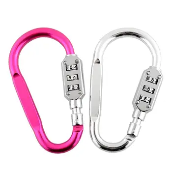 

3-Digit Combination Padlock Suitcase Bike Bicycle Lock Carabiner Blue/Pink