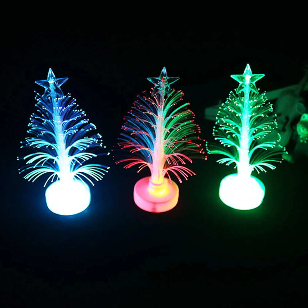 

2020 NEW 12cm Christmas Glowing Xmas Tree Color Changing LED Night Light Creative Home Decoration with Battery Lighting