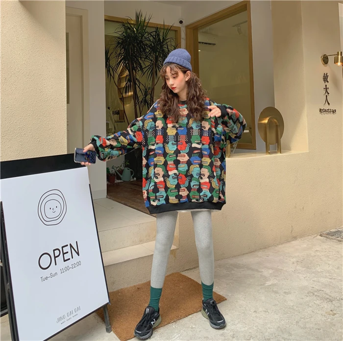 autumn sweatshirt women winter harajuku korean clothes fashion stranger things playful funny cartoon oversized hoodie women