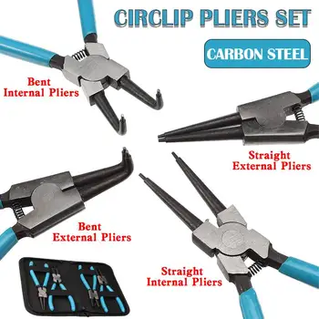 

4pcs Set Multi-function Pliers Snap Ring Pliers Tools Multi Crimp Tool Internal External Ring Remover Retaining Circlip Pliers