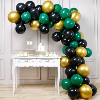 

Balloon Garland Arch Kit Dark Green Black Gold Latex air Balloons Pack for baby shower birthday party background wall decoration