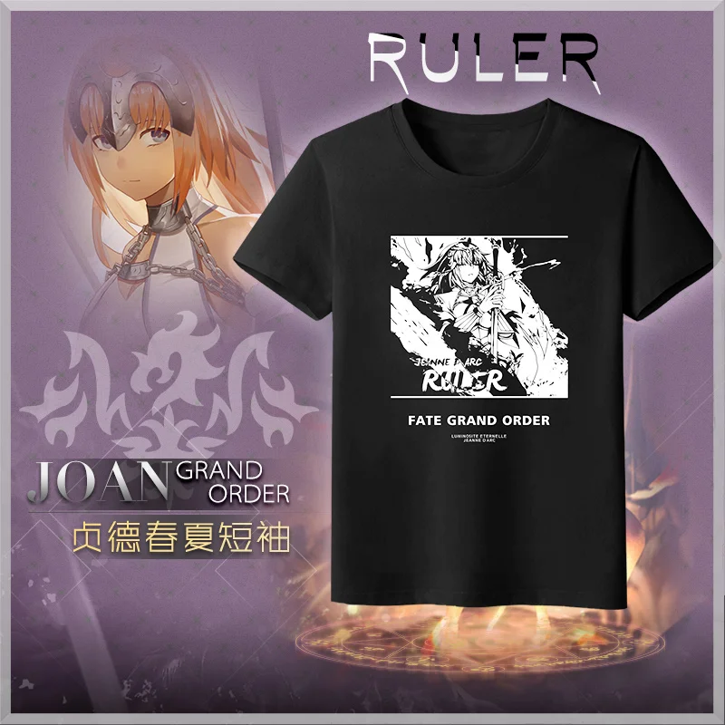 Fate/Grand Order Joan of Arc, летняя хлопковая Футболка японского аниме, свободная футболка, одежда для мужчин и женщин, футболка с короткими рукавами, топы