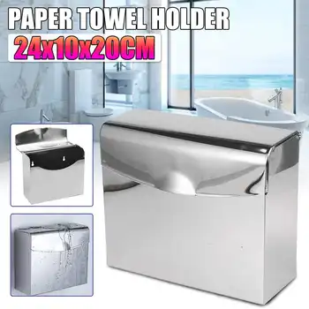 

24.5x10x20.5CM Stainless Steel Manual Holder Dispenser Paper Towel Rack Kitchen Bath Shelf Holder