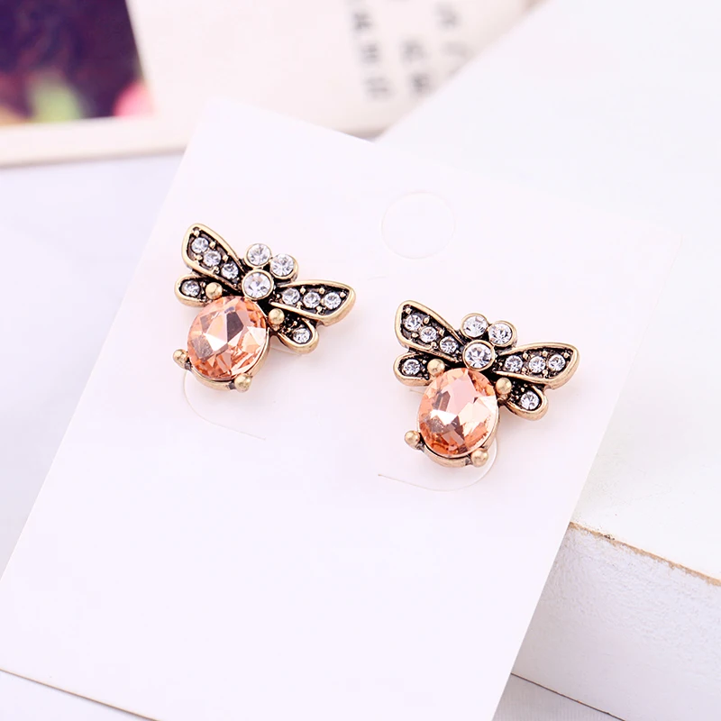 Женские серьги-капли ручной работы с акриловыми жемчужинами и кристаллами